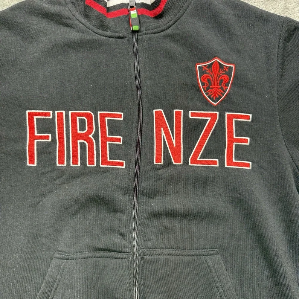 Italy Firenze Black And Red Full Zip Jacket Size Small
